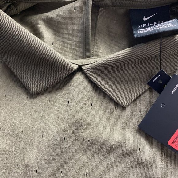L Nike Dri-Fit Ace Golf Polo Shirt Olive Green CK5846-222 Women’s vent NWT $75 - Picture 8 of 9